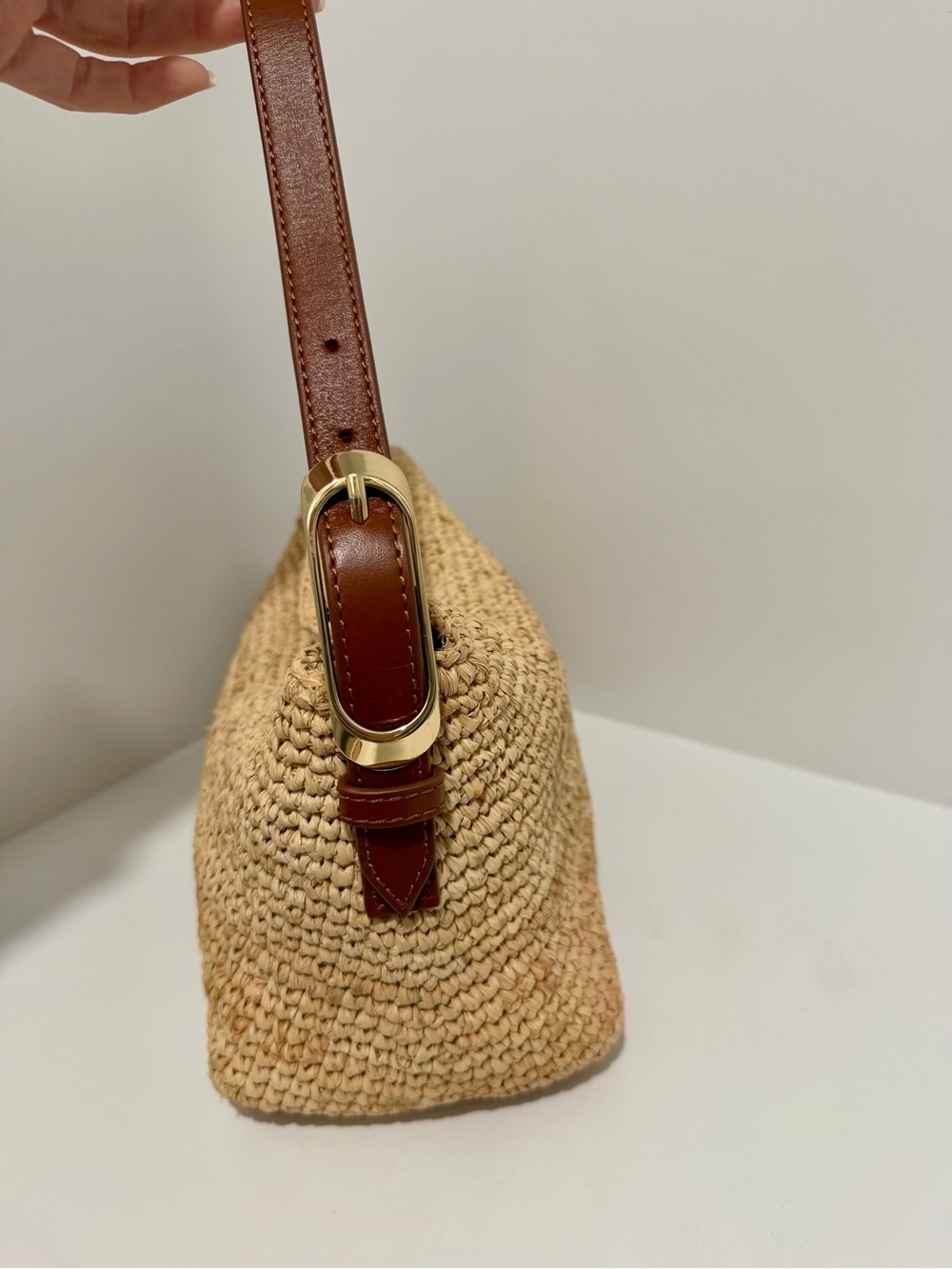 NEW J. Crew Berkeley small hand knotted shoulder bag in natural raffia CR882 - Picture 10 of 16